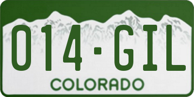 CO license plate 014GIL
