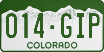 CO license plate 014GIP