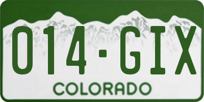 CO license plate 014GIX