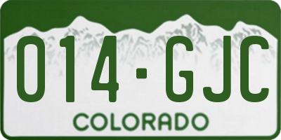 CO license plate 014GJC