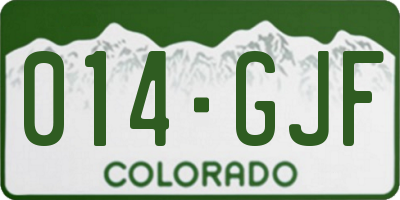 CO license plate 014GJF