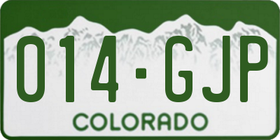 CO license plate 014GJP