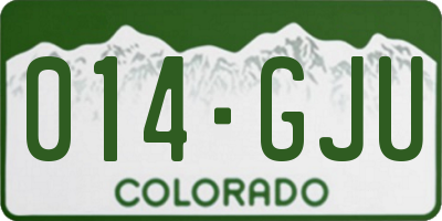 CO license plate 014GJU