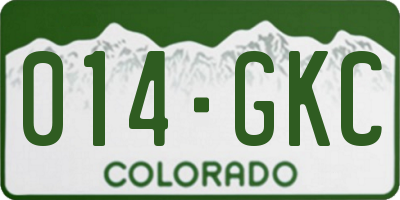 CO license plate 014GKC