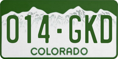 CO license plate 014GKD