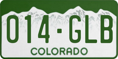 CO license plate 014GLB