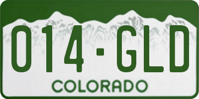 CO license plate 014GLD