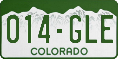CO license plate 014GLE