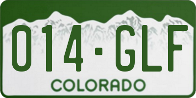 CO license plate 014GLF