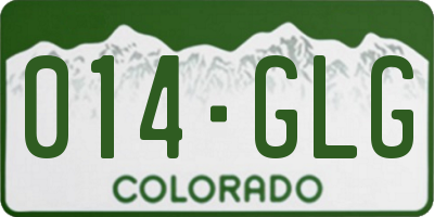 CO license plate 014GLG