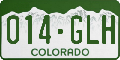CO license plate 014GLH