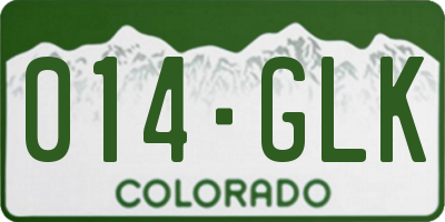 CO license plate 014GLK