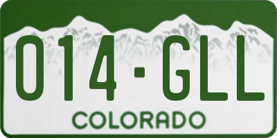 CO license plate 014GLL