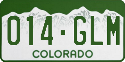 CO license plate 014GLM