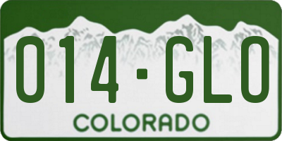 CO license plate 014GLO