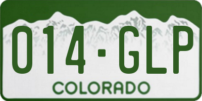 CO license plate 014GLP