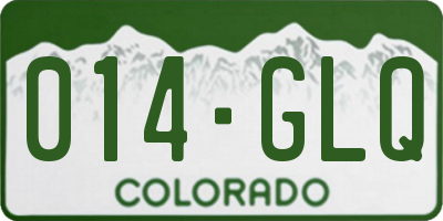 CO license plate 014GLQ