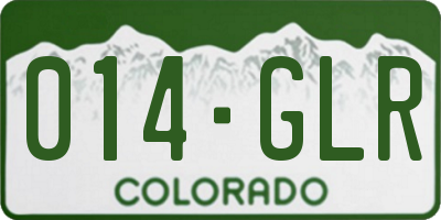 CO license plate 014GLR