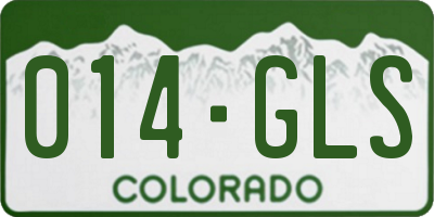 CO license plate 014GLS