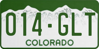 CO license plate 014GLT