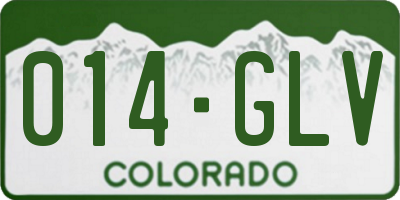 CO license plate 014GLV