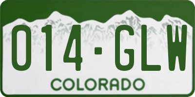 CO license plate 014GLW