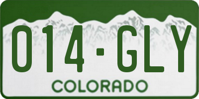 CO license plate 014GLY