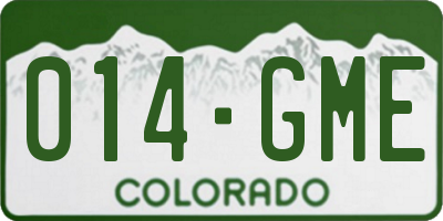 CO license plate 014GME