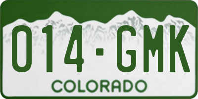 CO license plate 014GMK
