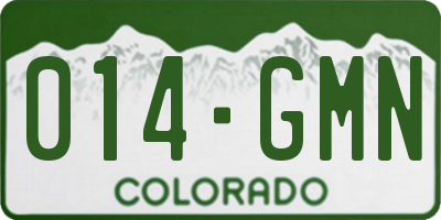 CO license plate 014GMN