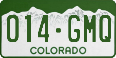 CO license plate 014GMQ