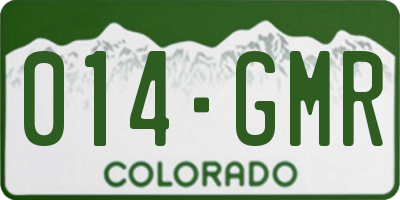 CO license plate 014GMR