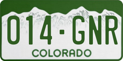 CO license plate 014GNR