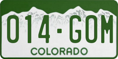 CO license plate 014GOM