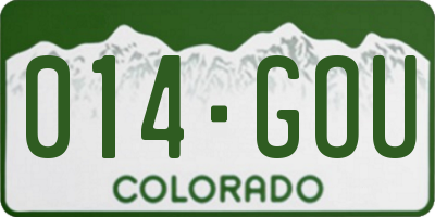CO license plate 014GOU