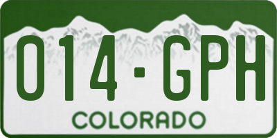 CO license plate 014GPH