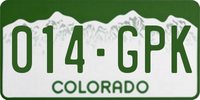 CO license plate 014GPK