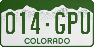 CO license plate 014GPU