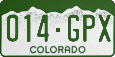 CO license plate 014GPX