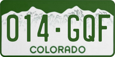 CO license plate 014GQF
