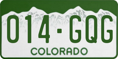 CO license plate 014GQG