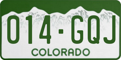 CO license plate 014GQJ