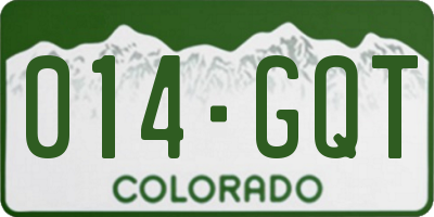 CO license plate 014GQT