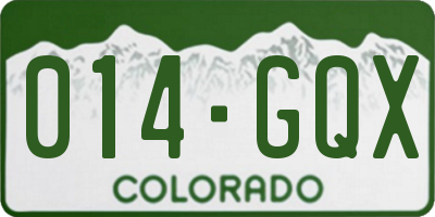 CO license plate 014GQX