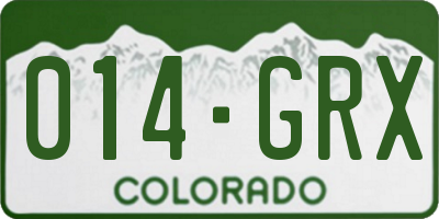 CO license plate 014GRX