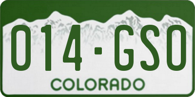 CO license plate 014GSO