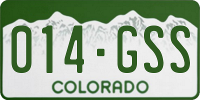 CO license plate 014GSS