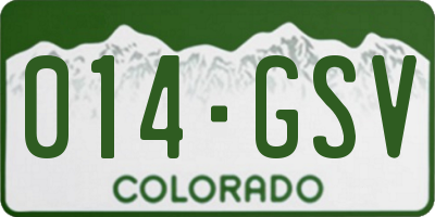 CO license plate 014GSV