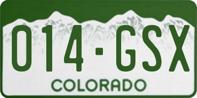CO license plate 014GSX