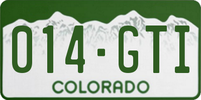 CO license plate 014GTI